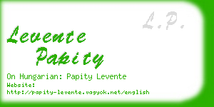 levente papity business card